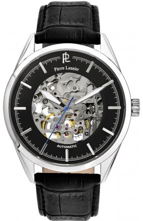 PIERRE LANNIER Automatic Black Leather Strap 317A133