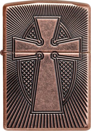 Zippo 49158 Armor® Deep Carve Cross Design