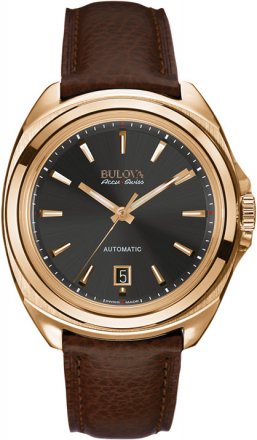 Bulova Accuswiss Telc Brown Leather Strap 64B126