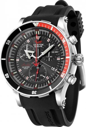 Vostok Europe Anchar Chrono Black Rubber Strap 6S30-5105201