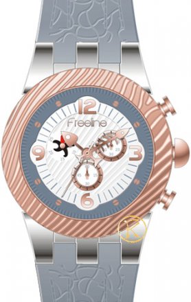 FREELINE Fashion Two Tone Grey Rubber Strap 8459-3
