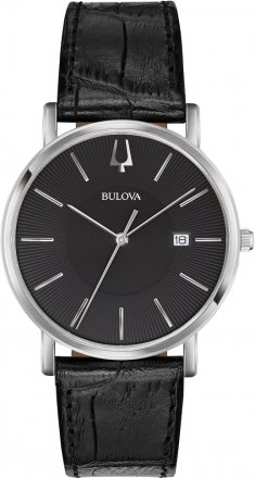 Bulova Dress Black Leather Strap 96B283
