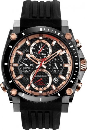 BULOVA Precisionist Champlain Black Stainless Steel Bracelet 98B181