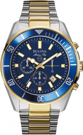 BULOVA Marine Star Two Tone Stainless Steel Bracelet Chronograph 98B230