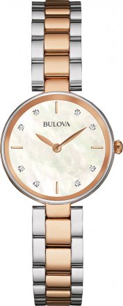 BULOVA Diamonds Mop Two Tone Stainless Steel Bracelet 98S147