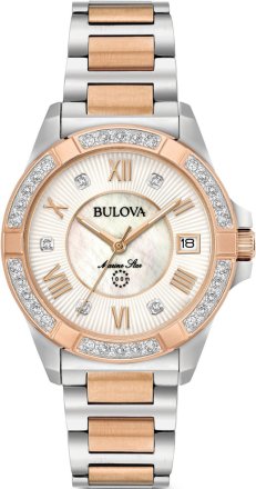 BULOVA Marine Star Diamonds Two Tone Stainless Steel Bracelet 98R234