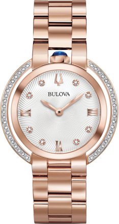 BULOVA Diamonds Rose Gold Stainless Steel Bracelet 98R248