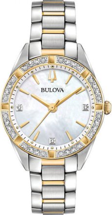 BULOVA Sutton Diamond Two Tone Stainless Steel Bracelet 98R263