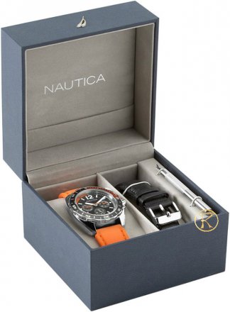 Nautica Multifunction Orange Watch A09908G