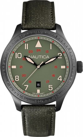 Nautica Black Leather Strap A11108G