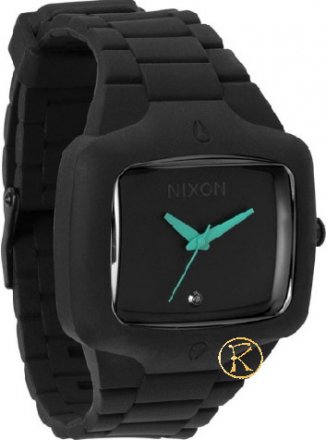 Nixon The Rubber Player Black Teal Watch A139.1060