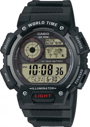 CASIO Collection Black Rubber Strap AE-1400WH-1AVEF