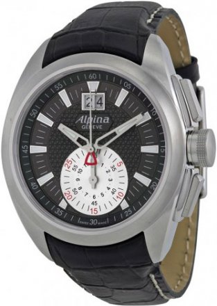 Alpina Club Chronograph Black Leather Strap AL353BS4RC6