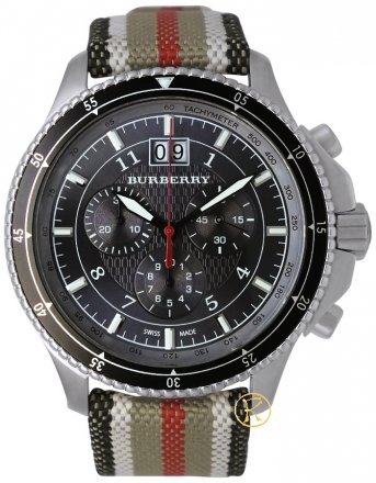 BURBERRY Check Engraved Leather Strap BU7601