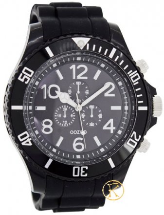 OOZOO Τimepieces Breeze Black Rubber Strap C4829
