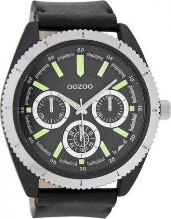 Oozoo Timepieces XXL Black Leather Strap C6779