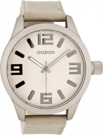 OOZOO Timepieces XL Beige Leather Strap C7886