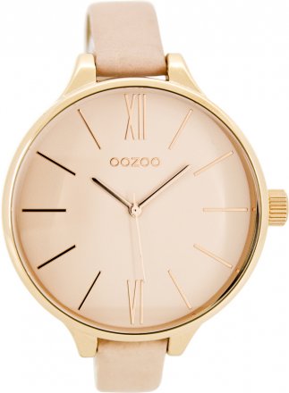 OOZOO Timepieces XL Rose Gold Pink Leather Strap C7971