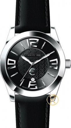 CERRUTI 1881 Black Leather Strap CRA029A222C