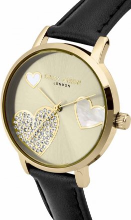DAISY DIXON Hollie Crystals Black Leather Strap DD076BG