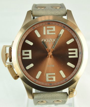 OOZOO Steel Limited Edition XXL Brown Leather Strap OS357