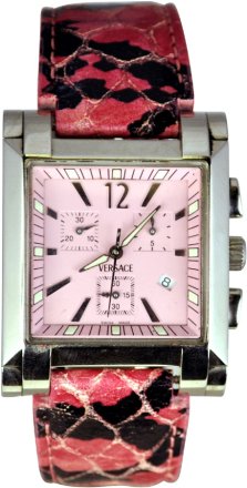 Versace Stainless Steel Case Leather Strap FLC99D111S111