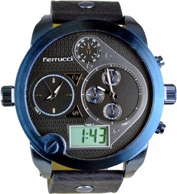 Ferrucci  Blue Black Leather Strap FC9547K.07