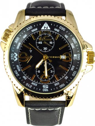 Ferro Black Leather Strap F13046WT-0032