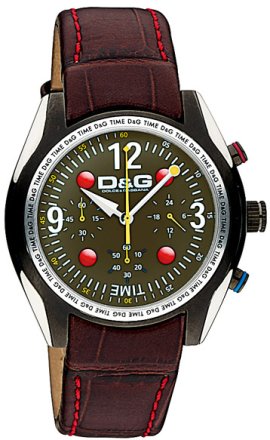 D&G Performance Βrown Leather Strap DW0312