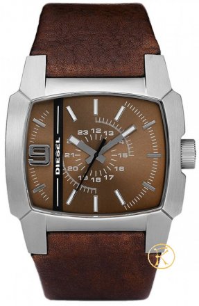DIESEL Squared Brown Leather Strap DZ1132