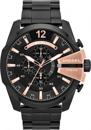 DIESEL Mega Chief Black Chrono Stainless Steel Bracelet DZ4309