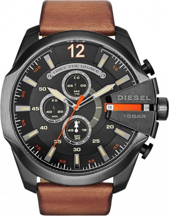 Diesel Men's Chrono Brown Leather Strap DZ4343
