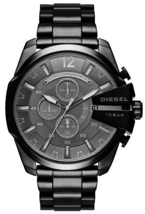 DIESEL Mega Chief Black Stainless Steel Chronograph DZ4355