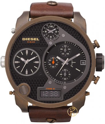 DIESEL XXL SBA Oversized Brown Leather Strap   DZ7246