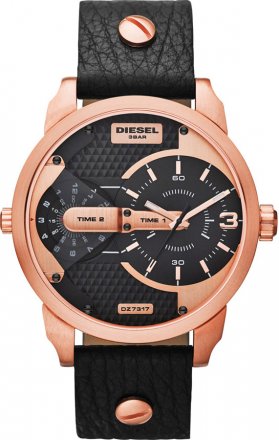 DIESEL Μini Daddy Black Leather Strap DZ7317