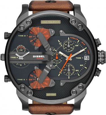 Diesel Men's Chrono Brown Leather Strap DZ7332