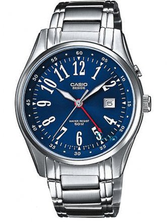 Casio Collection Beside Stainless Steel Bracelet Blue Dial BEL-101D-2AV