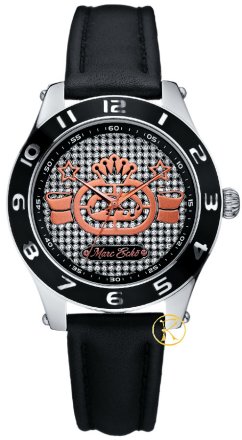 MARC ECKO Black Leather Strap Crystal Ladies E09502M1