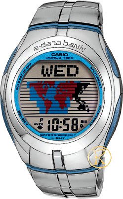 CASIO Digital World Time Stainless Steel Bracelet  EDB-110D-2VER
