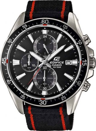 CASIO Edifice Chrono Black &Red Fabric Strap EFR-546C-1AVUEF