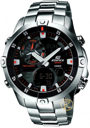 CASIO Edifice Marine Tide Graph Stainless Steel Chronograph EMA-100D-1A1VEF