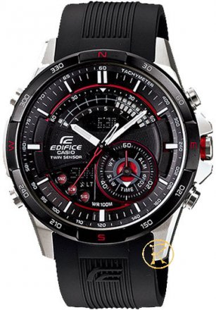 casio edifice chronograph black rubber strap