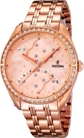 Festina Ladies Multifunction Rose Gold Stainless Steel Bracelet F16742/2