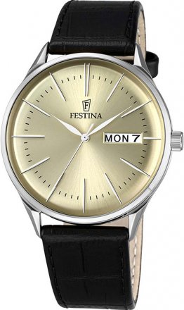 FESTINA Classic Mens Black Leather Strap F6837/2