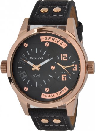 Ferrucci Dual Time Leather Band FC6185K.01