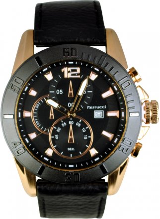 Ferrucci Black Leather Strap FC157/BL