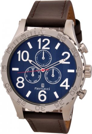 Ferrucci Leather Band Watch With Date FC6267K.10