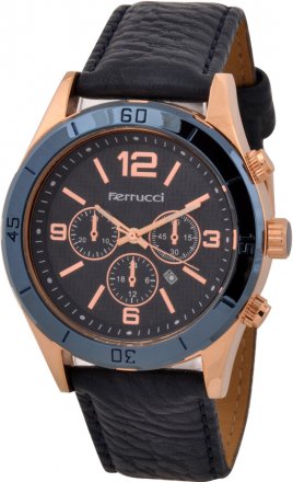 Ferrucci Leather Band Watch With Date FC7064K.02