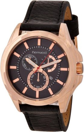 Ferrucci Leather Band Watch With Date FC7109.02