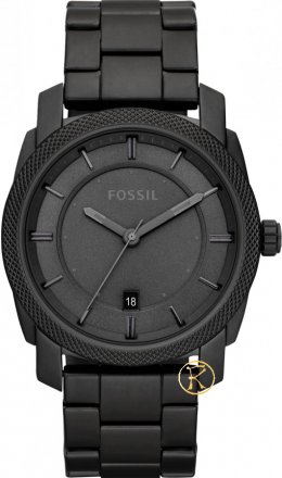 Fossil Watch Men's Machine Black Ion Plated Stainless Steel Bracelet FS4704
